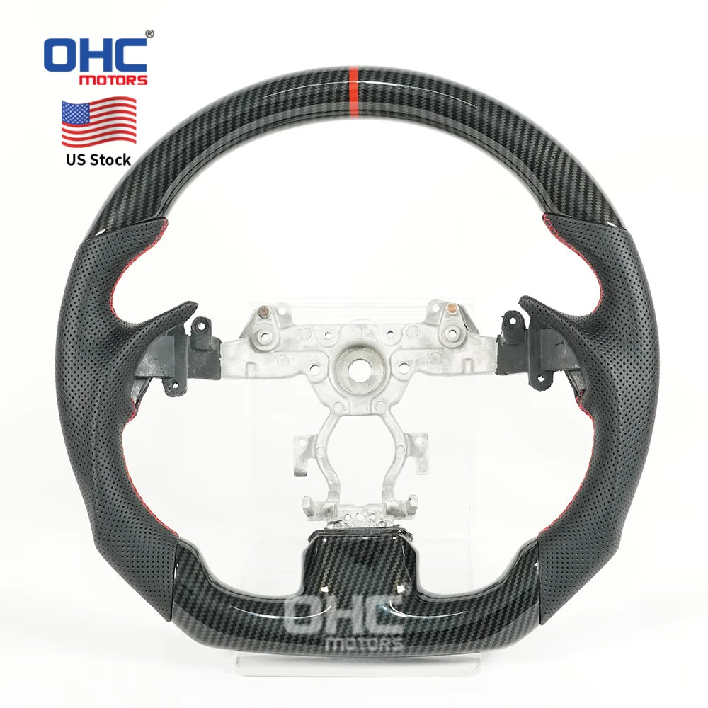 USA Warehouse Hydro-Dip Carbon Fiber Steering Wheel for Infiniti G37 G25 Sedan / 2008-2013 (Also Fits for G35 2007-2008)