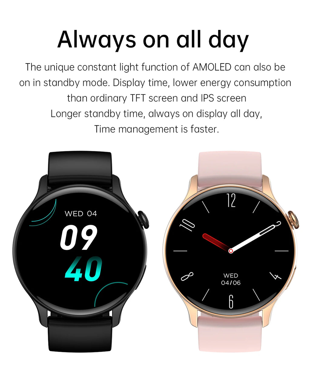2024 HK85 Fashion Smart Watches 1.43 AMOLED Ultra HD Round Screen Support NFC BT Call AI Voice Contral for Smart Watch