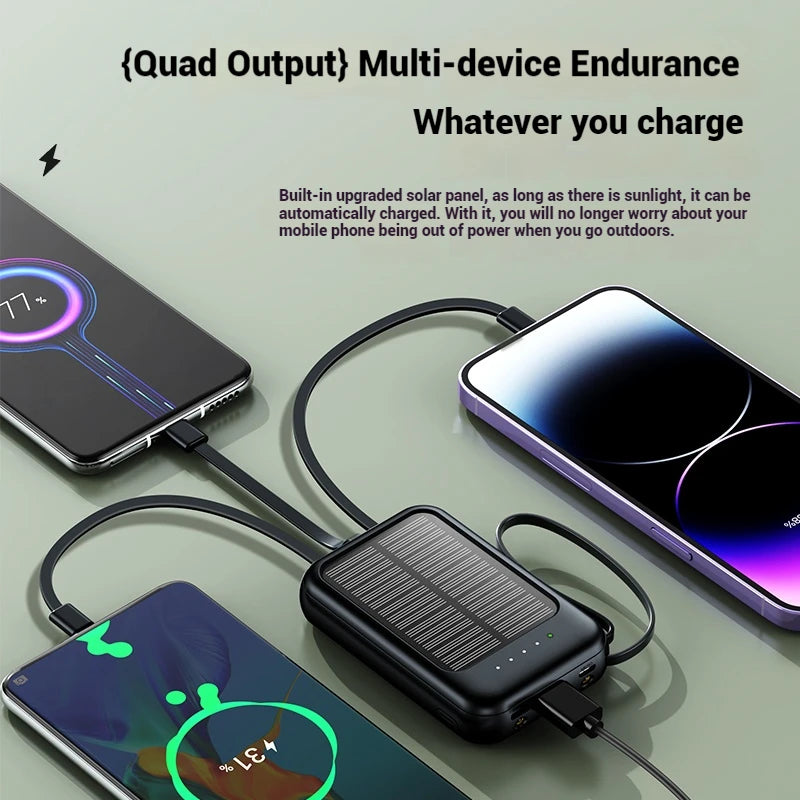 Trending Custom Outdoor Mobile Portable Charger Power Bank Station Mini Banco De Energia Portatil Solar 10000mAh Power Bank
