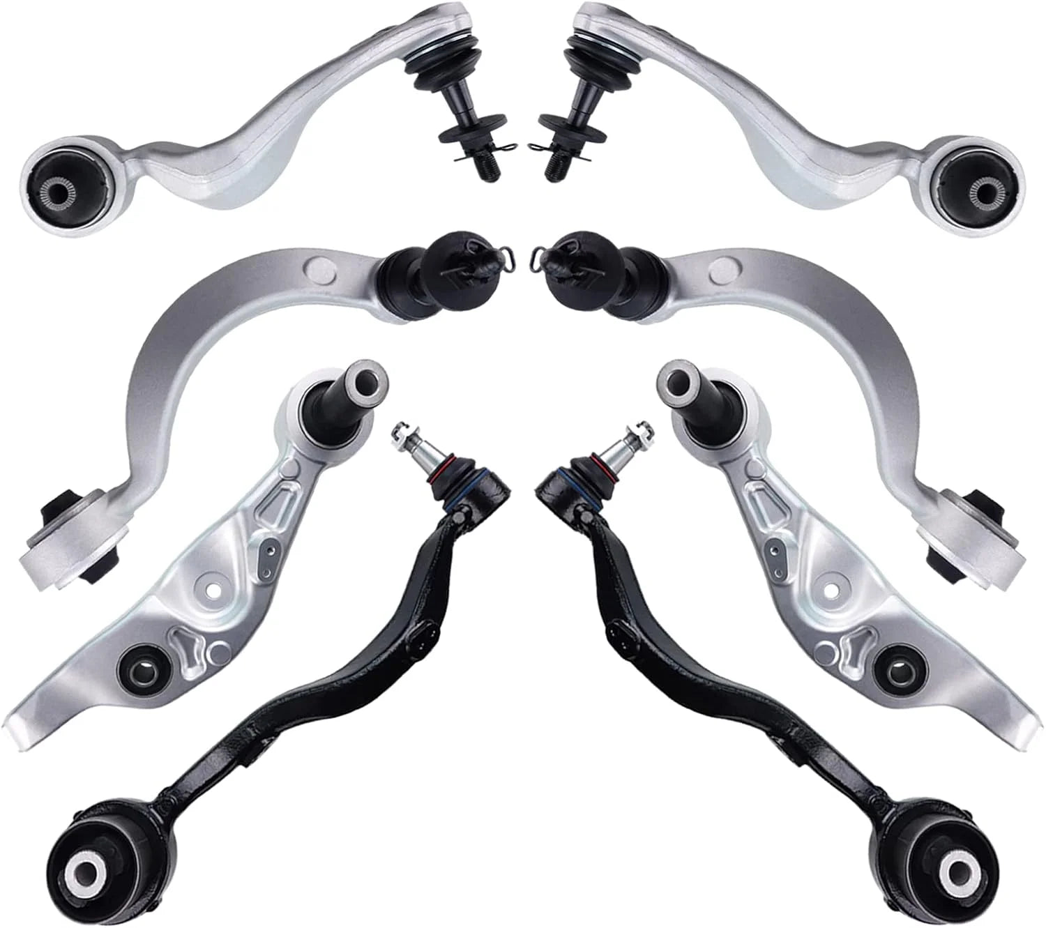 Frenzybro 8Pcs Front Upper Lower Forward Rearward Control Arm W/Bushings Ball Joints for Lexus LS460 2007-2015