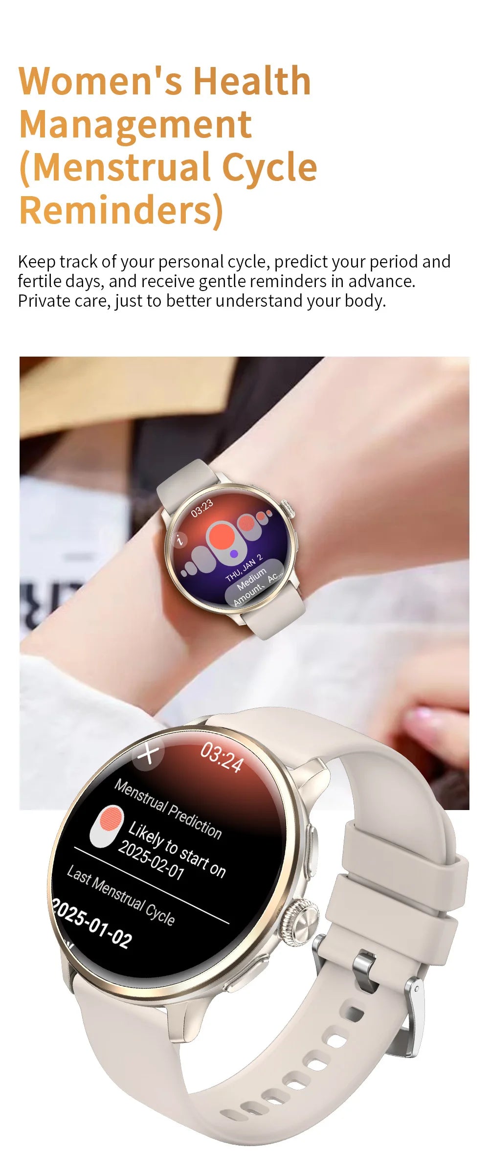 H88 Smart Watch 5G GSM AMOLED Display Silicone Band Wireless Charging Dual System Ladies Card Watch