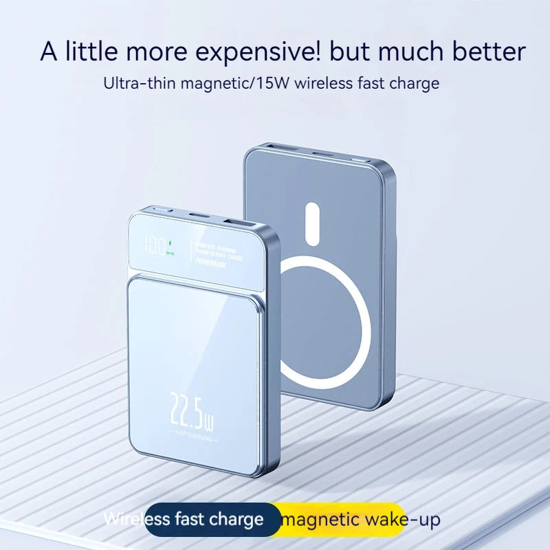 New Portable Magnetic Mobile Phone Power Bank 10000mah Mini 5000mah Wireless Charger Power Bank Mobile Power Supply