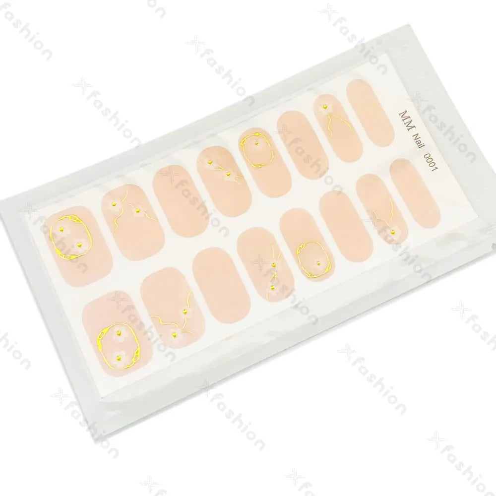 Hot Sale 16 Tips Solid Color Semi-Cured Gel Nail Stickers UV Light Durable Waterproof Long-Lasting Gel Nail Stickers Wholesale