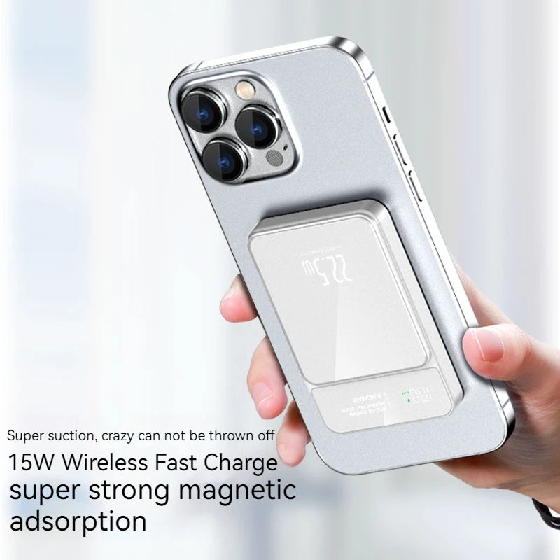 New Portable Magnetic Mobile Phone Power Bank 10000mah Mini 5000mah Wireless Charger Power Bank Mobile Power Supply