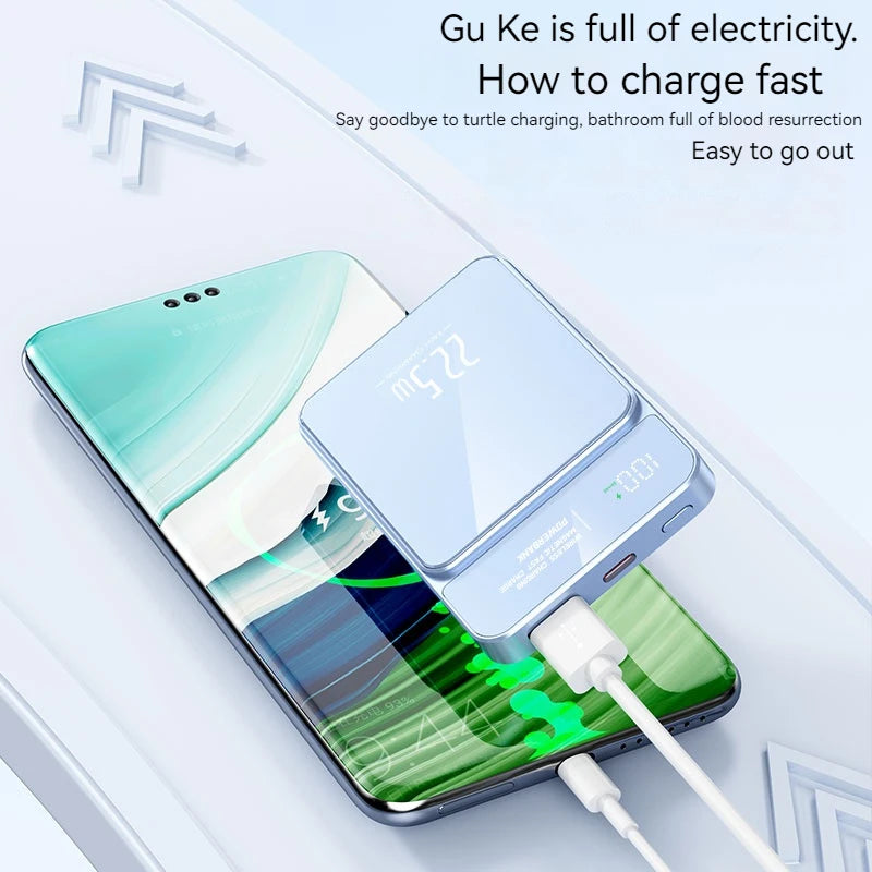 New Portable Magnetic Mobile Phone Power Bank 10000mah Mini 5000mah Wireless Charger Power Bank Mobile Power Supply