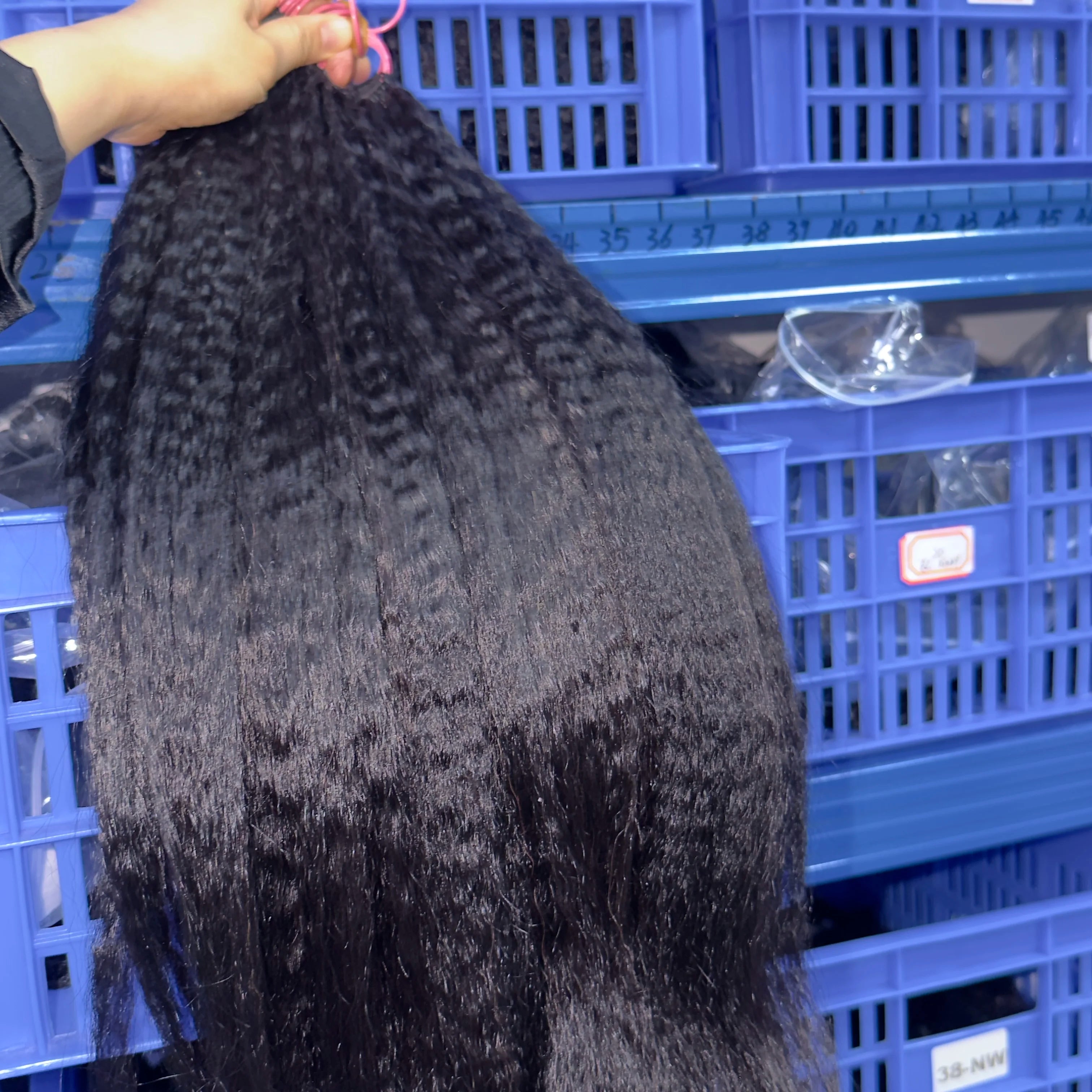 Wholesale Crochet Deep Wave Human Hair Extensions Pre Looped Italy Curly Crochet Braid Human Hair