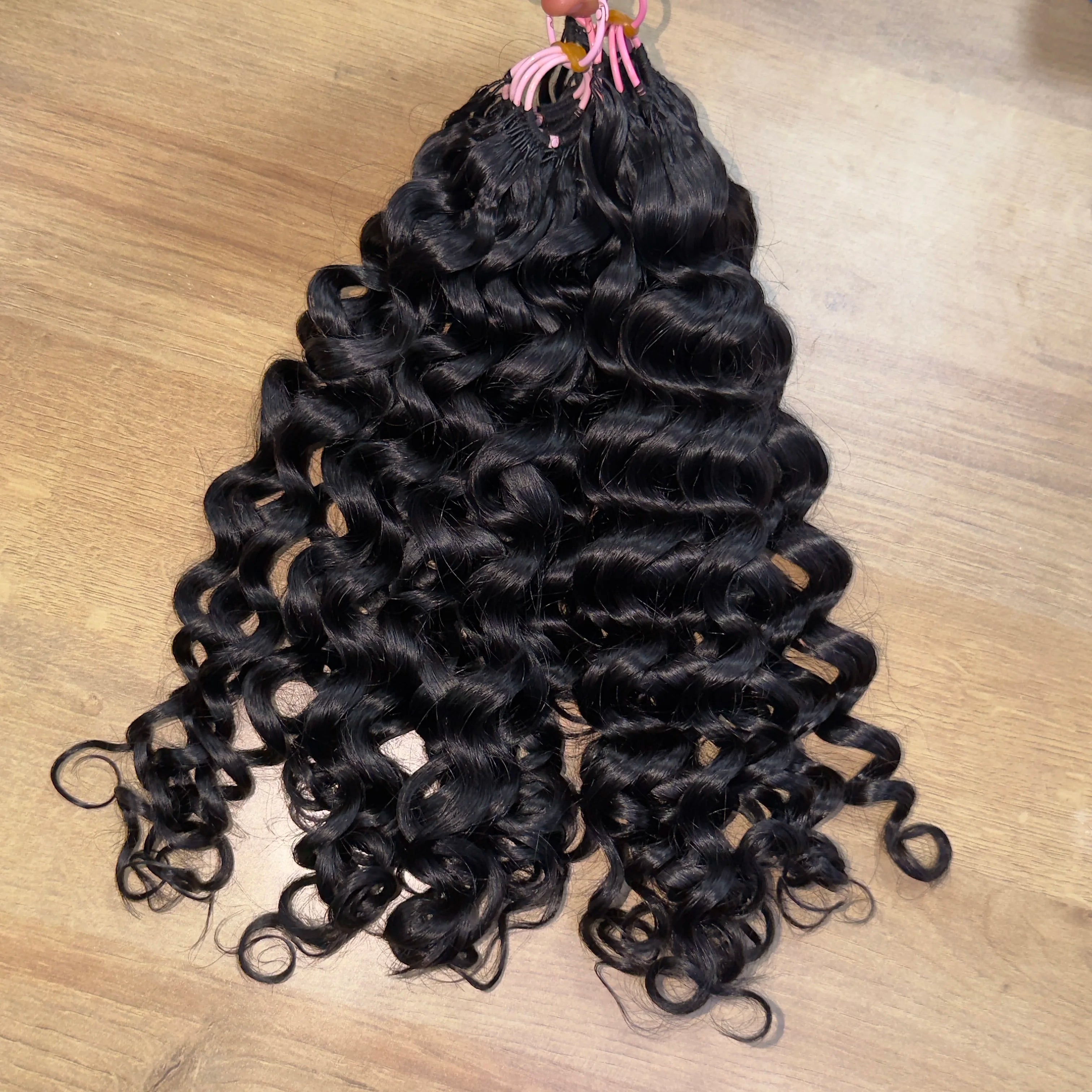 Wholesale Crochet Deep Wave Human Hair Extensions Pre Looped Italy Curly Crochet Braid Human Hair