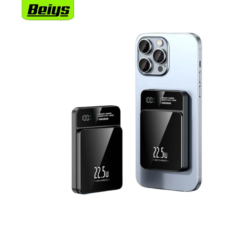 New Portable Magnetic Mobile Phone Power Bank 10000mah Mini 5000mah Wireless Charger Power Bank Mobile Power Supply