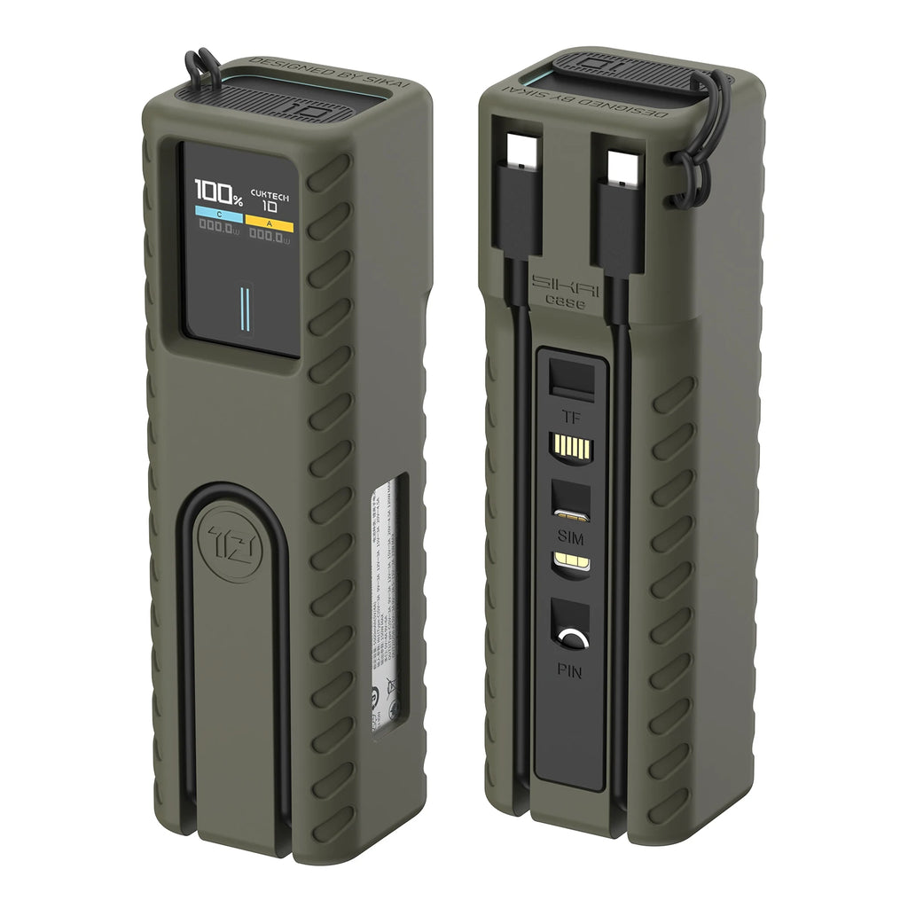 Silicone Case for CUKTECH No.10 Power Bank Fast Charger Anti-Lost Sim Card Eject Pin Needle Storage Case USB C Cable Organizer