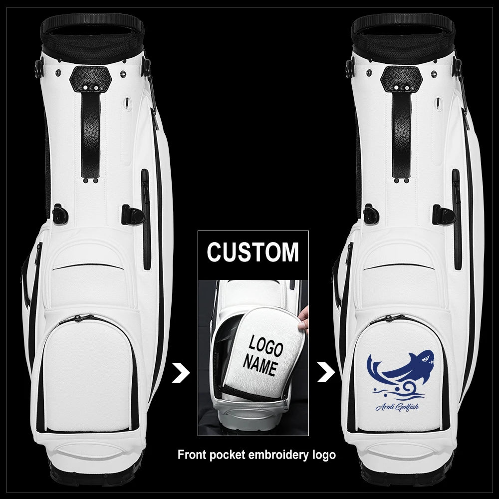 ASL GOLF Wholesale Custom Yellow Golf Bags Disc Pouch Leather Waterproof Attachment Golf Bag Stand