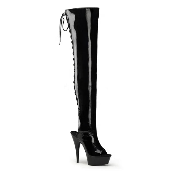 Cosplay Boots for Winter 15cm High Over-the-Knee Fine Hairtail Mouth Clubs Pole Dancing Shoes Comfortable High Knee-high Boots