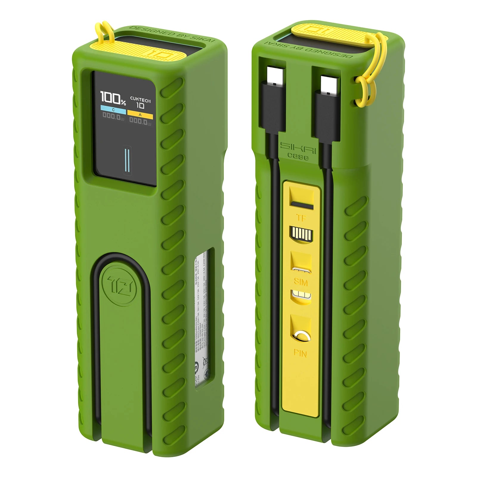 Silicone Case for CUKTECH No.10 Power Bank Fast Charger Anti-Lost Sim Card Eject Pin Needle Storage Case USB C Cable Organizer