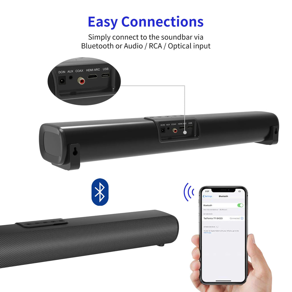 S20 16 Inch Wireless Bass 30W BT TV Soundbar ARC AUX Home Theater Soundbar Speaker System With Remote Control
