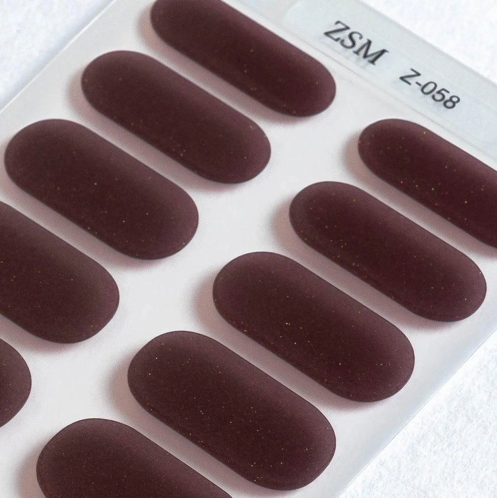 Hot Sale 16 Tips Solid Color Semi-Cured Gel Nail Stickers UV Light Durable Waterproof Long-Lasting Gel Nail Stickers Wholesale