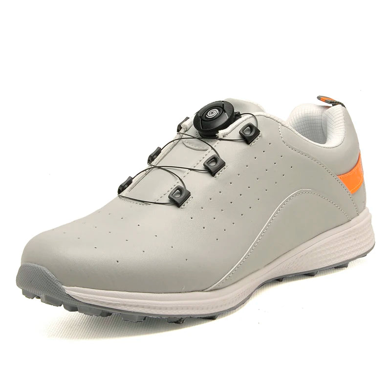New Models Classic Golf Shoes for Men Brand Luxury Plain White Leather Shoes Sports Transparent Studs Outsole Big Size 46