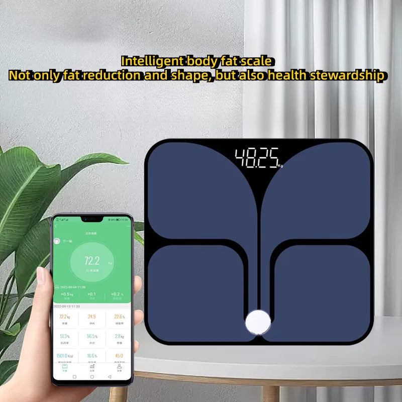 TRO Smart Balance Scale Sensor 180KG Test 18 Measurement Datas Diet APP Body Fat Scale with Bluetooth Wifi Tempered Glass Scale