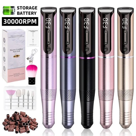 Portable Professional 35000rpm Pen Type Electric Nail Polisher Easy Carry Dead Skin Removal Manicure Sanding Tool