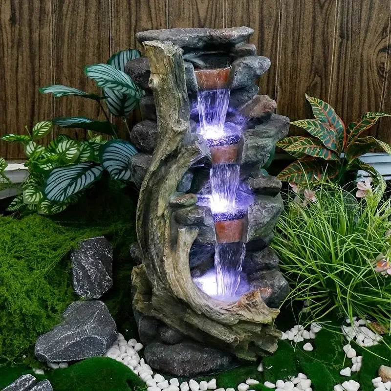 US in - Stock Resin Rockery and Tree Root - Styled Water Fountain - Ideal for Home & Office Decorators