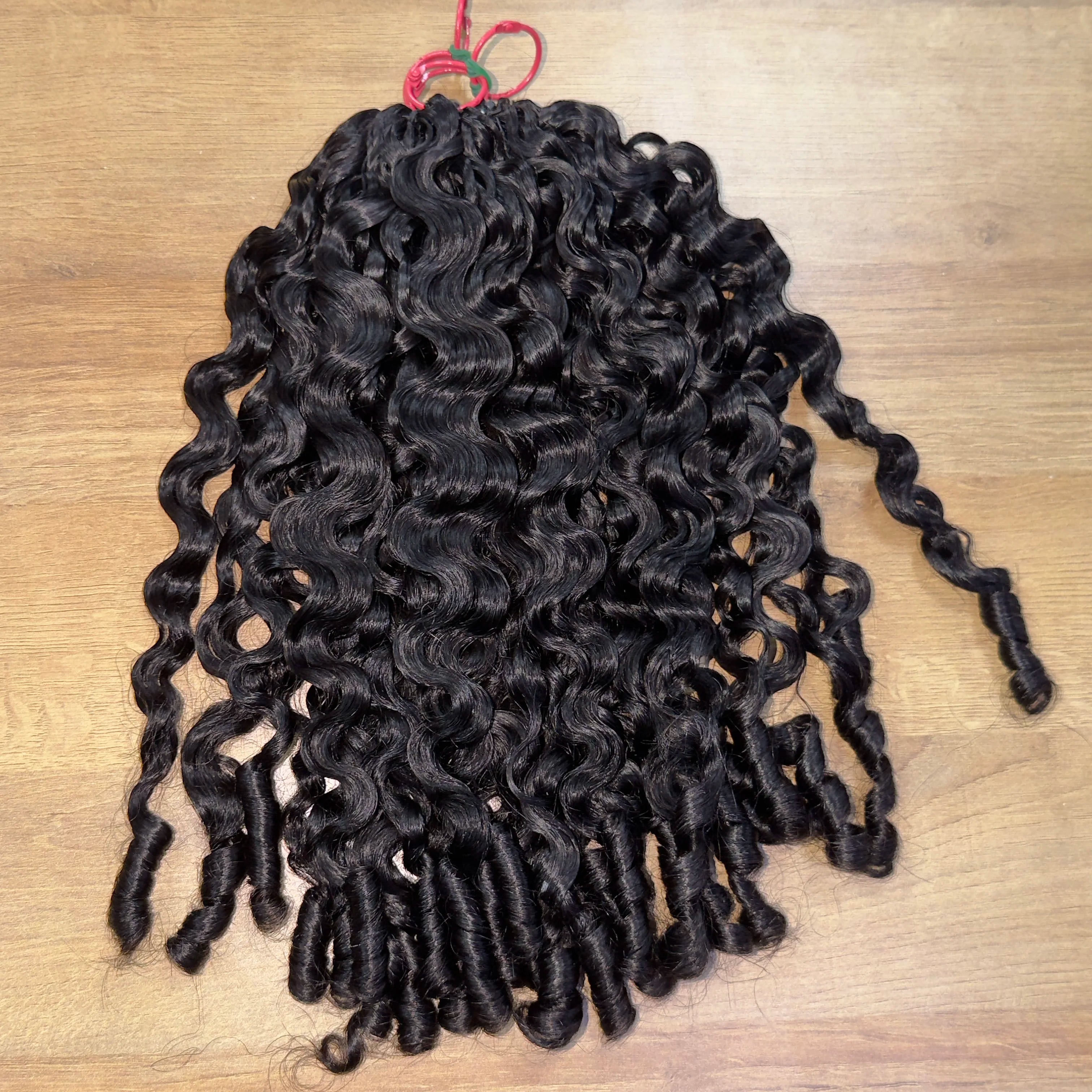 Wholesale Crochet Deep Wave Human Hair Extensions Pre Looped Italy Curly Crochet Braid Human Hair