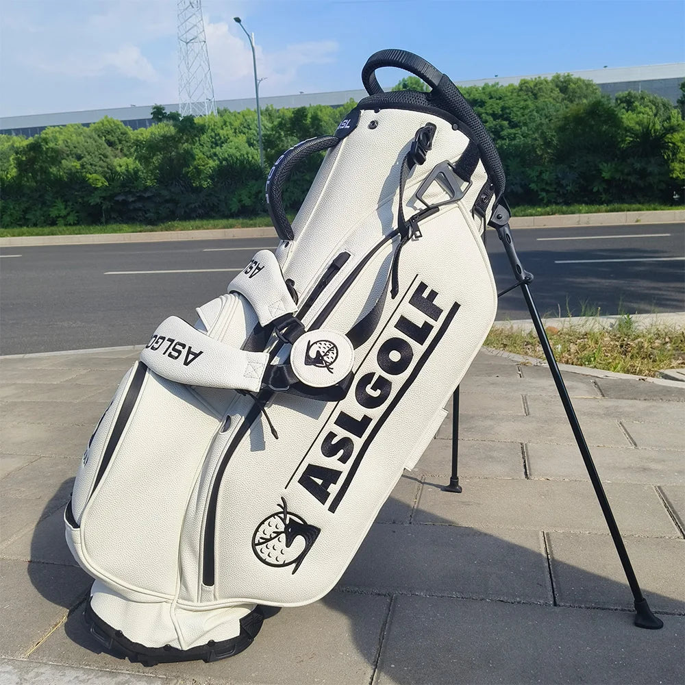 ASL GOLF Wholesale Custom Yellow Golf Bags Disc Pouch Leather Waterproof Attachment Golf Bag Stand