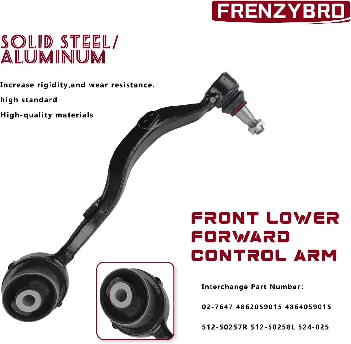 Frenzybro 8Pcs Front Upper Lower Forward Rearward Control Arm W/Bushings Ball Joints for Lexus LS460 2007-2015