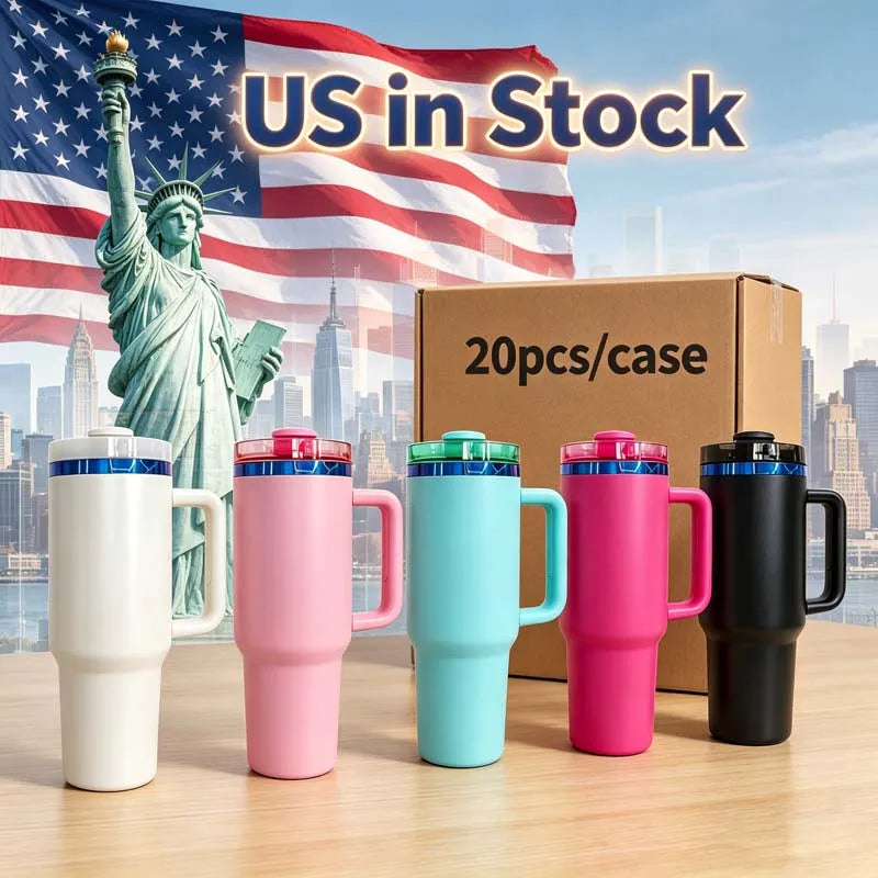 Us Warehouse 40 OZ Sparkle Rhinestone insulated Drinkware Usa 40OZ Tumblers for Home Office Outdoor Daily Use