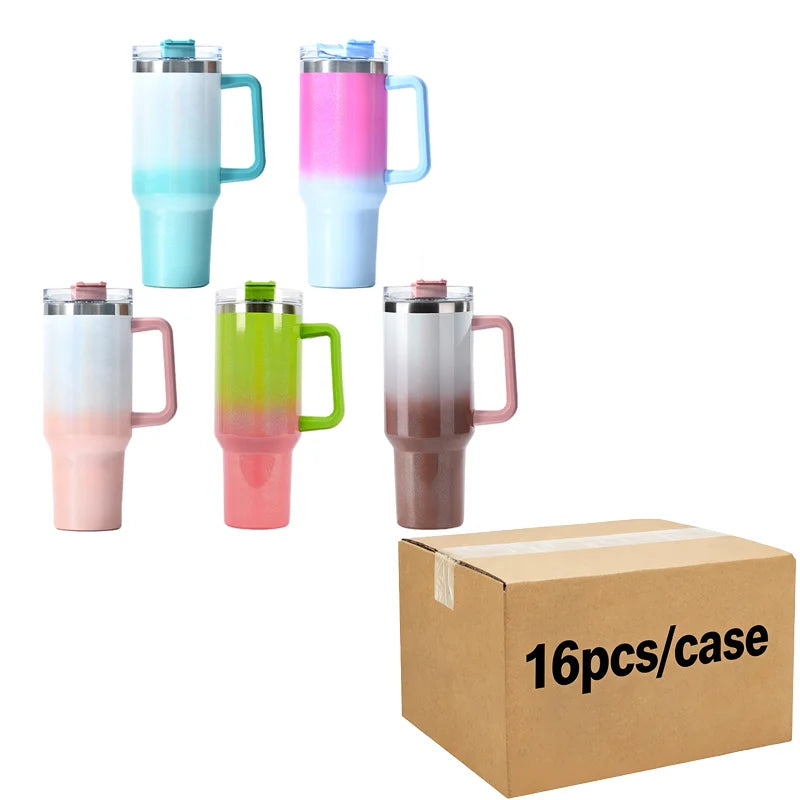 Us Warehouse 40 OZ Rhinestones Bling Leak Proof Home Use 40 OZ Insulated Water Bottle for Home Office Outdoor Daily Use