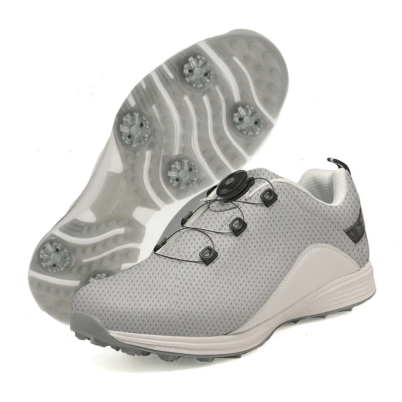 New Models Classic Golf Shoes for Men Brand Luxury Plain White Leather Shoes Sports Transparent Studs Outsole Big Size 46