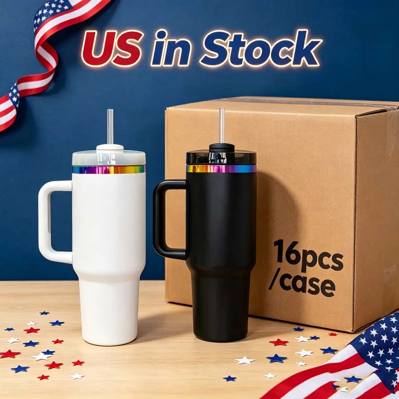 Us Warehouse 40 OZ Sparkle Rhinestone insulated Drinkware Usa 40OZ Tumblers for Home Office Outdoor Daily Use
