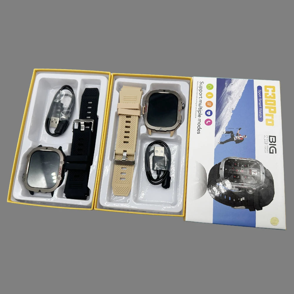 New Arrivals C30 Pro SmartWatch 1.83inch BT Call Sports Modes Large Battery IP67 Waterproof Men Watches PK C20 Smart Watch 9