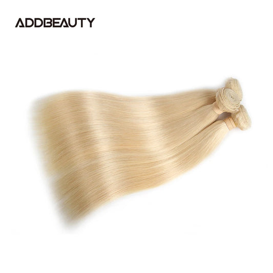 Straight Human Hair Bundles for Women Blonde Brazilian Virgin Human Hair Bundle Thick Hair Human Hair Weave Natural Double Drawn