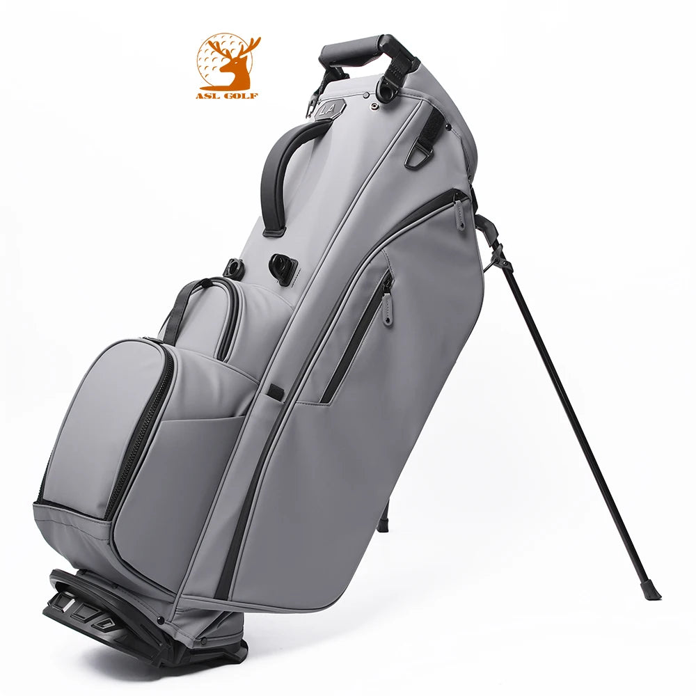 ASL GOLF Custom logo Blue Embroidery Black Green Blue Gray Golf Club Bags PU Leather 6 14 Dividers Golf Stand Bag