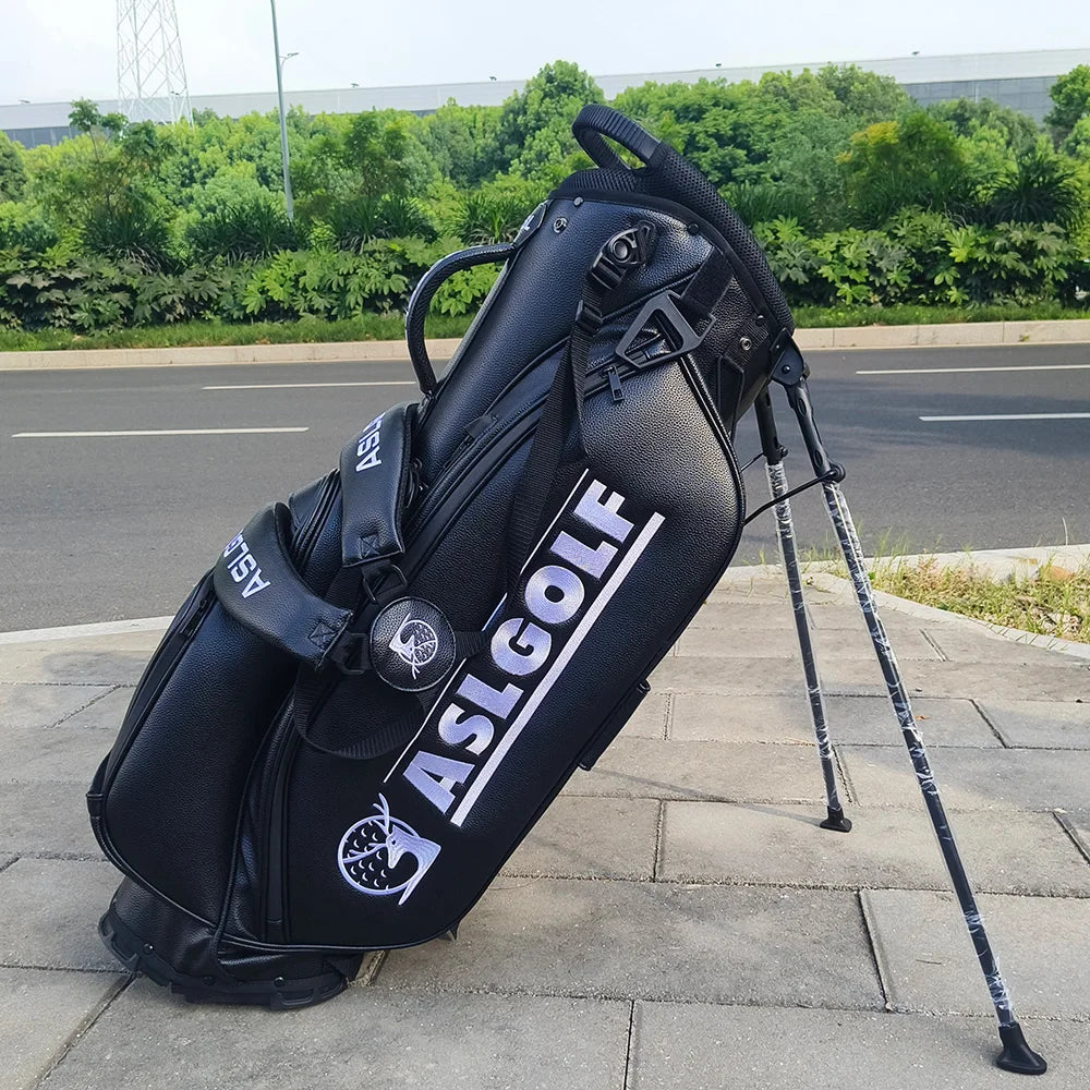 ASL GOLF Wholesale Custom Yellow Golf Bags Disc Pouch Leather Waterproof Attachment Golf Bag Stand
