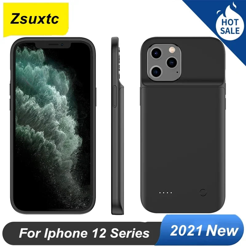 6800Mah Battery Charger Case for iphone 12 Mini 12 Pro 12 Max Pro Max Power Case Silicone Material Power Bank Case