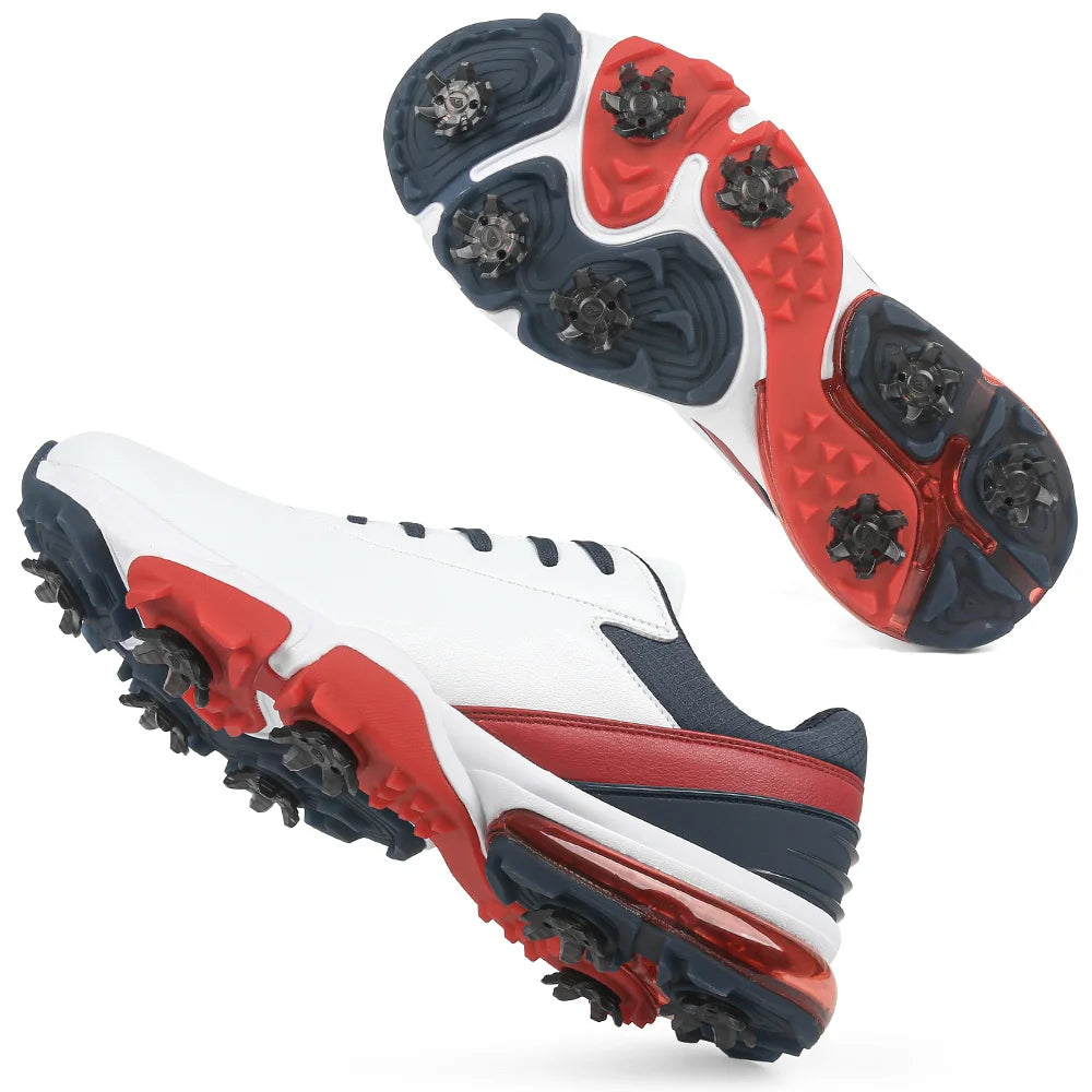 New High Quality Brand air Men's Golf Shoes Big US13 Training Outdoor Spikes Gripper Shoes for Cricket Hot Sale Factory Leather