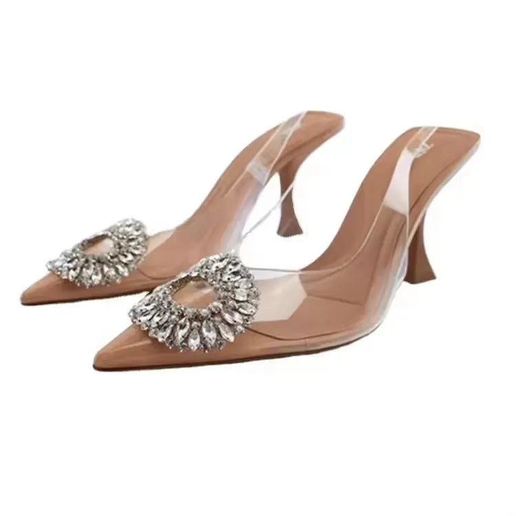 High Heeled Women's   New Clip Toe Breathable   Thick Heel Cool Heels for Women's Boots