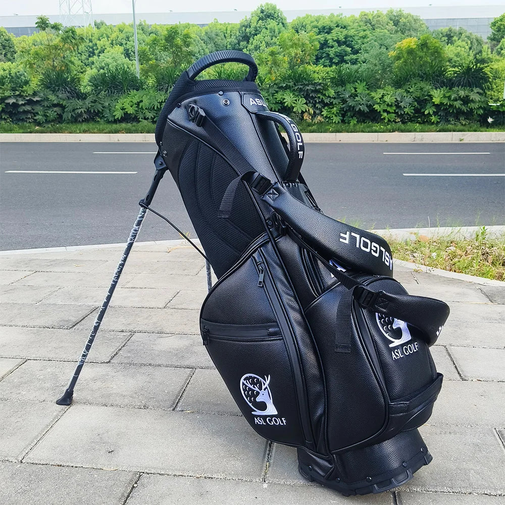 ASL GOLF Wholesale Custom Yellow Golf Bags Disc Pouch Leather Waterproof Attachment Golf Bag Stand