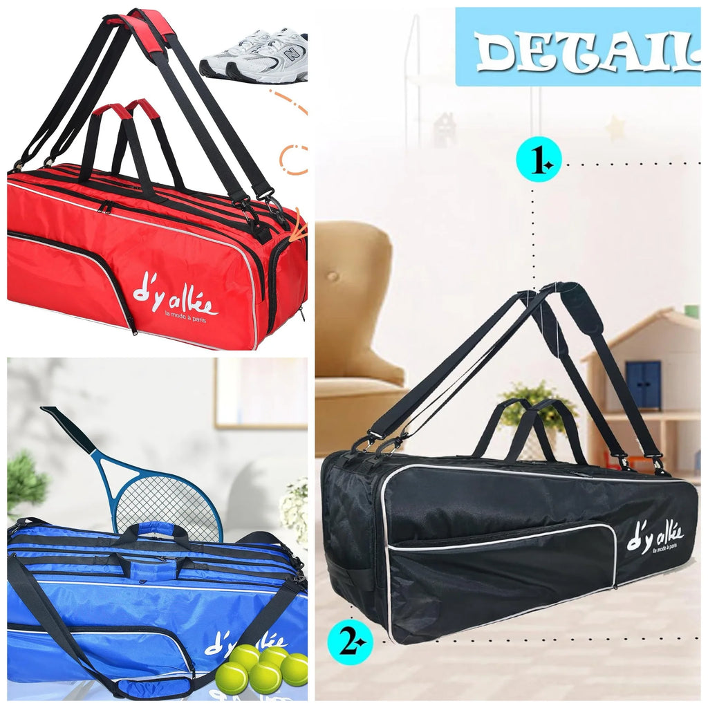 Professional Tennis Bag 6 Rackets  with Shoes Compartment for Men Women Racquetball Racket Pickleball Paddle Portable Tennis Bag