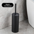 Bathroom Black Gold 304 Stainless Steel Toilet Brush Set Toilet Bowl Cleaner Brush and Holder Cleaning Tool Standing
