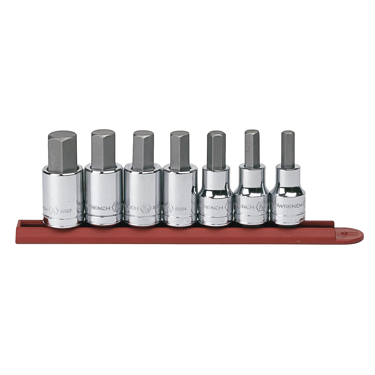 GearWrench 7 Piece 1/2 Inch Drive Hex Bit SAE Socket Set