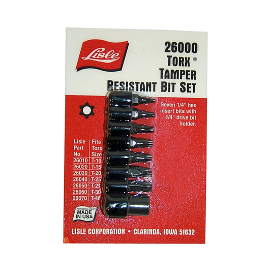 Lisle TORX TAMPERPROOF BIT SET 8 PC.1/4IN.DR HOLDER