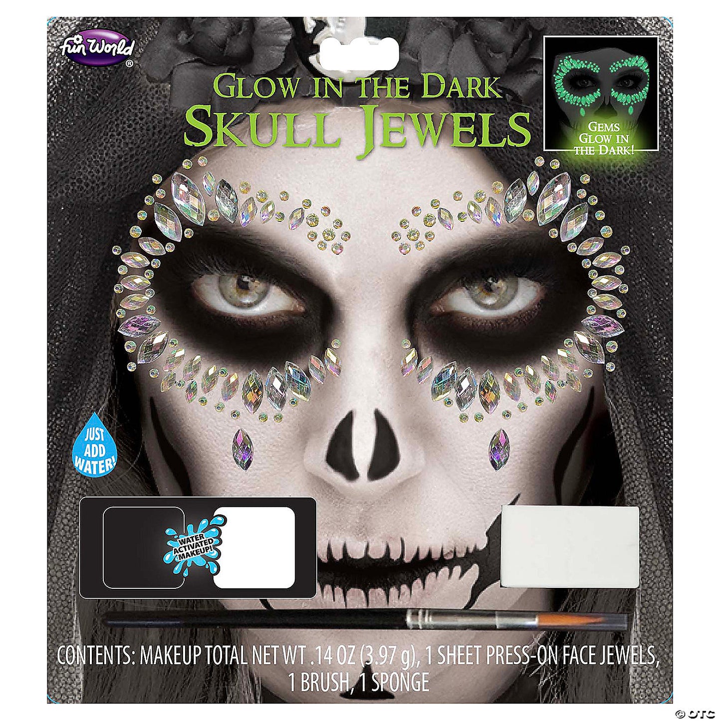 GlowintheDark Skull Jewels Makeup Kit