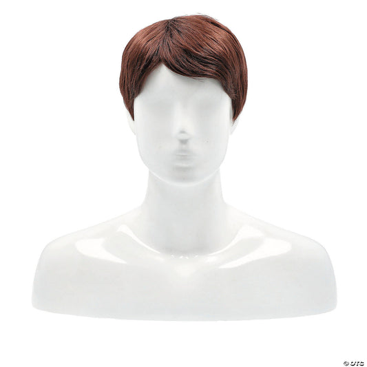 Mens side part wig dark auburn 33