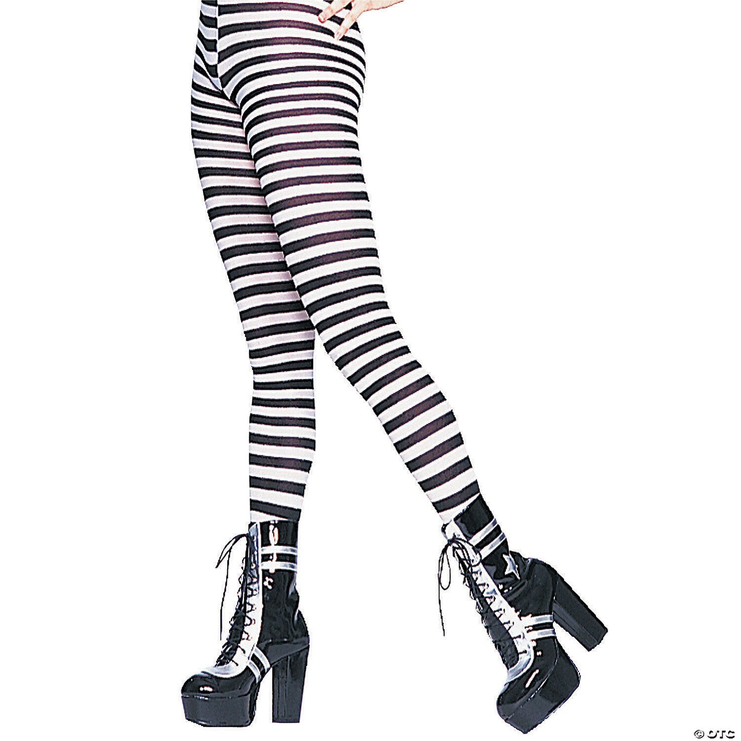 Tights striped black white