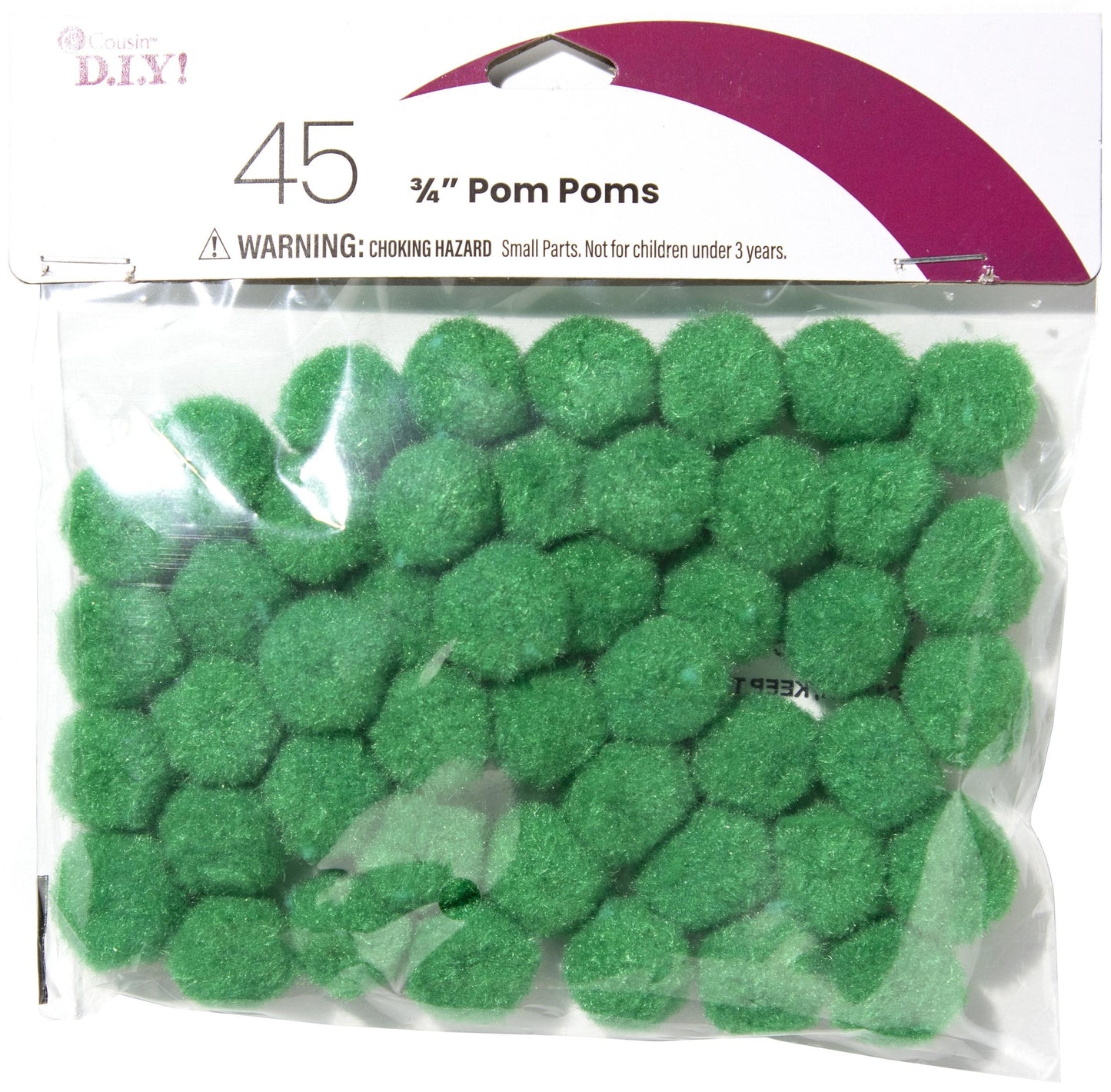 Pom-Poms .75 Inch 45/Pkg-Kelly Green (Pack of 6)