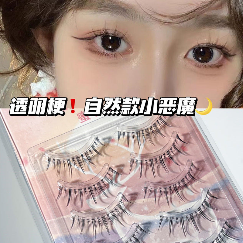 Sweet Little Box! Transparent Stem False Eyelashes, Natural Style, Devil Fairy Lashes, Manga Eyelashes, Affordable False Eyelashes