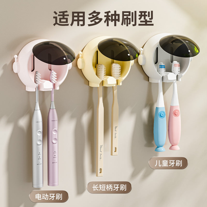 Cartoon Toothbrush Storage Rack Wall-mounted Bathroom Electric Toothbrush Storage Rack Punch-free Bathroom Wall Rack