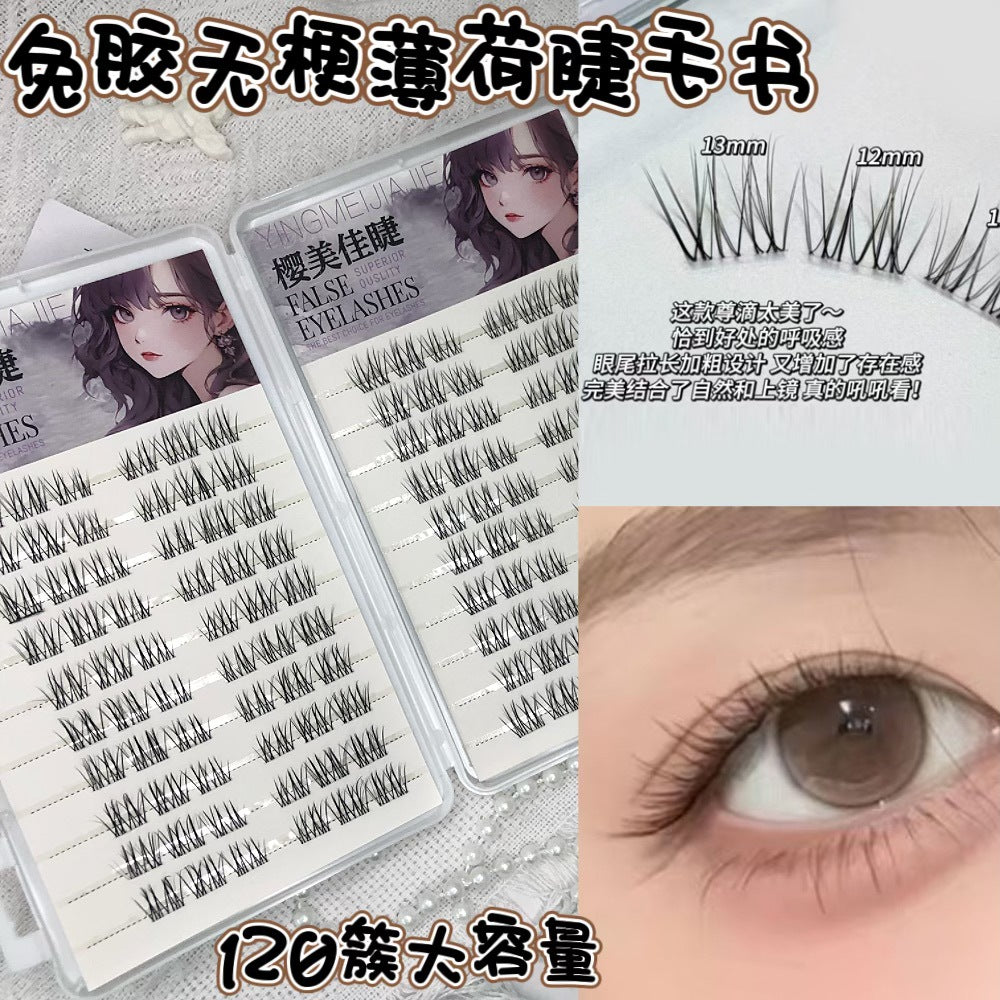Cross-Border False Eyelashes Large Capacity Glue-Free Full Range of Lazy Eyelashes Collection Wholesale Customized European and American Glue-Free False Eyelashes
