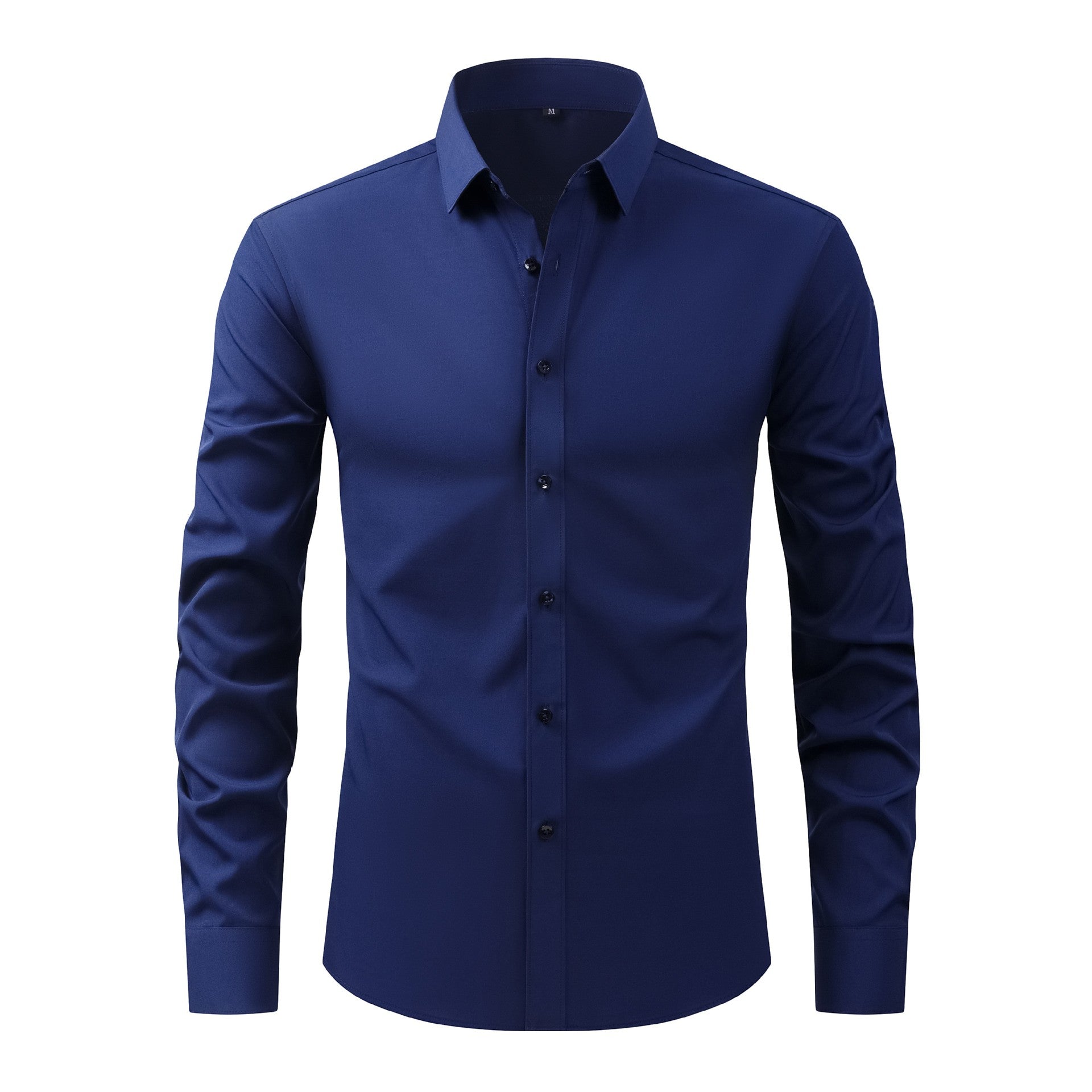 Cross-Border Lightweight Stretchy Plus-Size Men's Shirts, Wrinkle-Resistant Long-Sleeve Shirts, Amazon Cardigan Long-Sleeve Shirts for Men