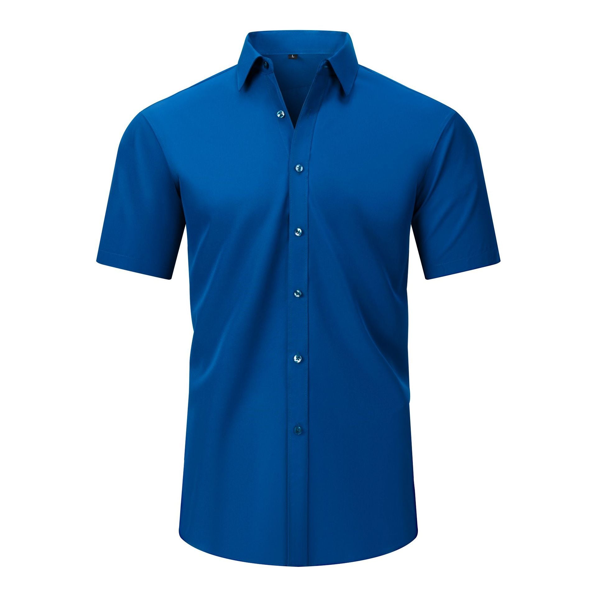 Cross-Border Lightweight Stretchy Plus-Size Men's Shirts, Wrinkle-Resistant Long-Sleeve Shirts, Amazon Cardigan Long-Sleeve Shirts for Men